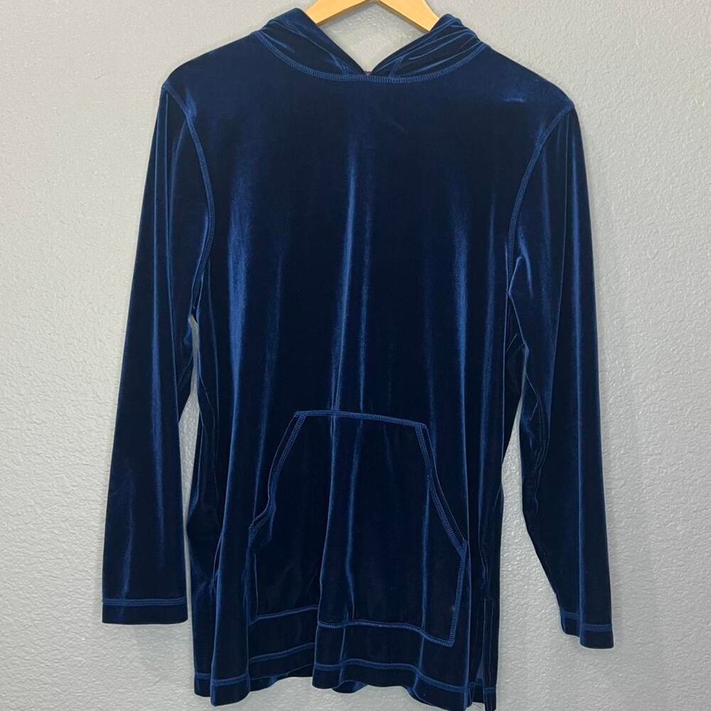 Denim co velvet hoodie shirt/sweater size M